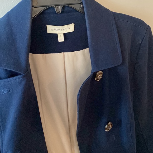 Navy Belted trench coat - Picture 4 of 5